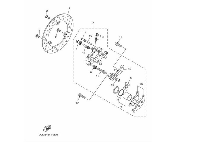 27 Rear Brake Caliper