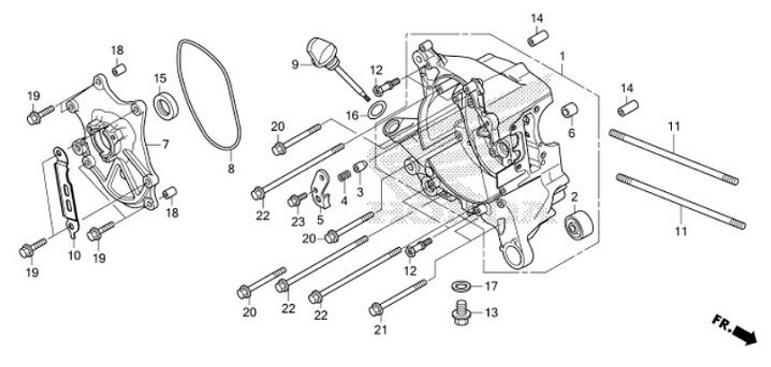 E-14 Right Crankcase E-14 Right Crankcase
