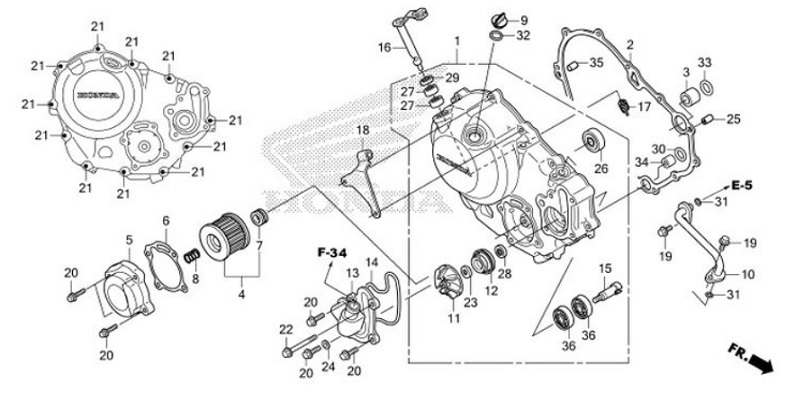 E-6 Right Crankcase Cover E-6 Right Crankcase Cover