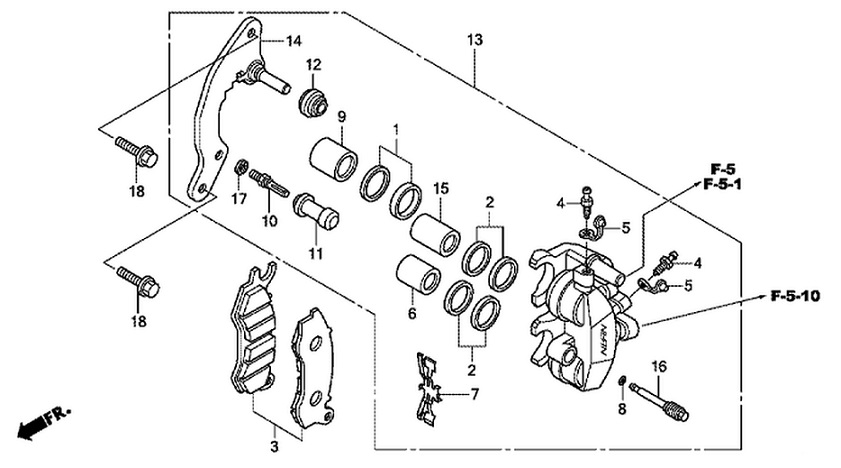 F-15 Front Brake Caliper