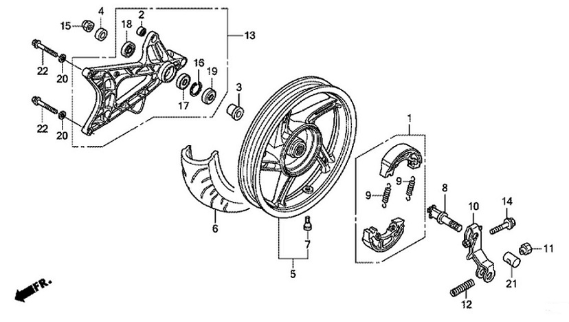 F-17 Rear Wheel/Swingarm