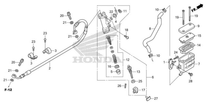 F-11 Rear Brake Master Cylinder
