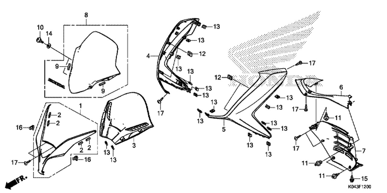 F-11 Front Cover/Meter Visor
