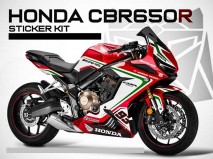 Complete 3M™ Honda CBR650R Decal Sticker Kit - AMG93 Red (Green Lines)