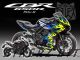 Complete 3M™ Honda CBR650R Decal Sticker Kit - Fire Race (Yellow/Blue)