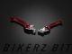 Folding Adjustable Front Brake-Clutch Lever (Flat : Long) - Red