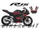 Complete 3M™ Decal Sticker Kit - IRON RACE (Black/Red) for Yamaha R15M