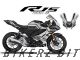 Complete 3M™ Decal Sticker Kit - IRON RACE (White/Gray) for Yamaha R15M