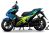 Yamaha Aerox Blue/Lime Decal & Emblem Set