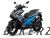 Yamaha Aerox (2020) Grey/Blue Plastic Set
