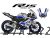 Complete 3M™ Decal Sticker Kit - IRON RACE (White/Blue) for Yamaha R15M