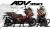 Complete 3M™ Honda ADV350 Decal Sticker Kit - IRON RACE (Red/Yellow)