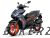 Aerox (2022) Dark Grayish Blue Solid (1867, DNBSB) Sticker Set